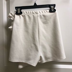 White side tie skort